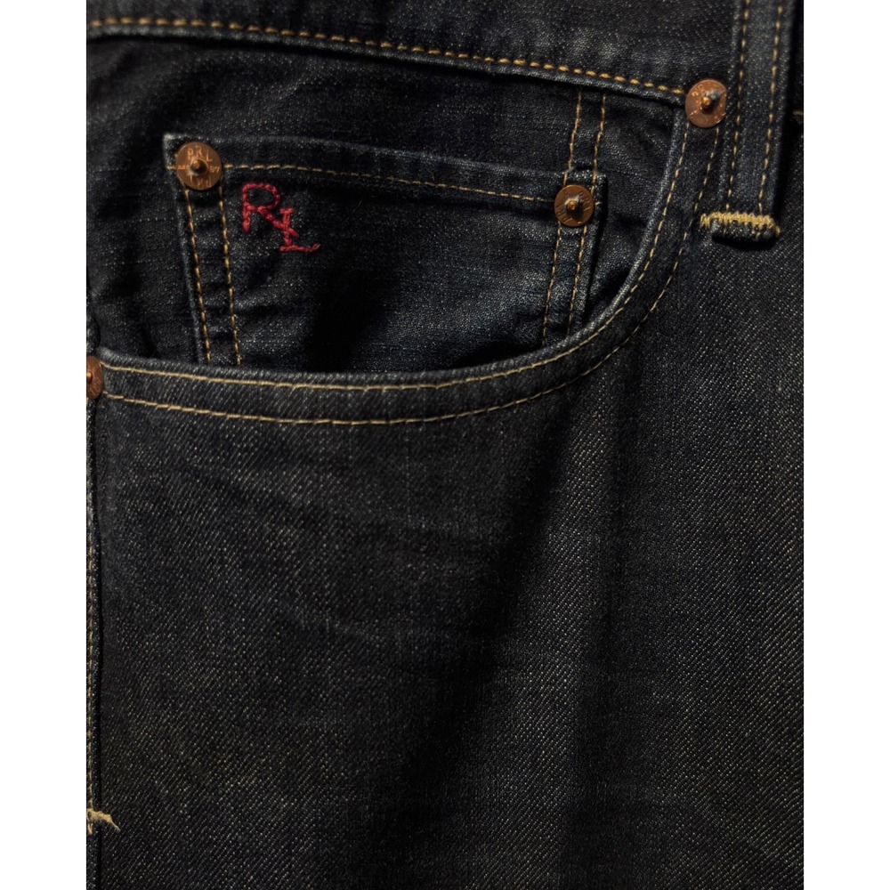 New Polo Ralph Lauren Jeans Mens 38/32 Dark Indigo Blue Excellent Straight Leg - Picture 3 of 9